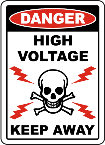 High Voltage Warning Sign