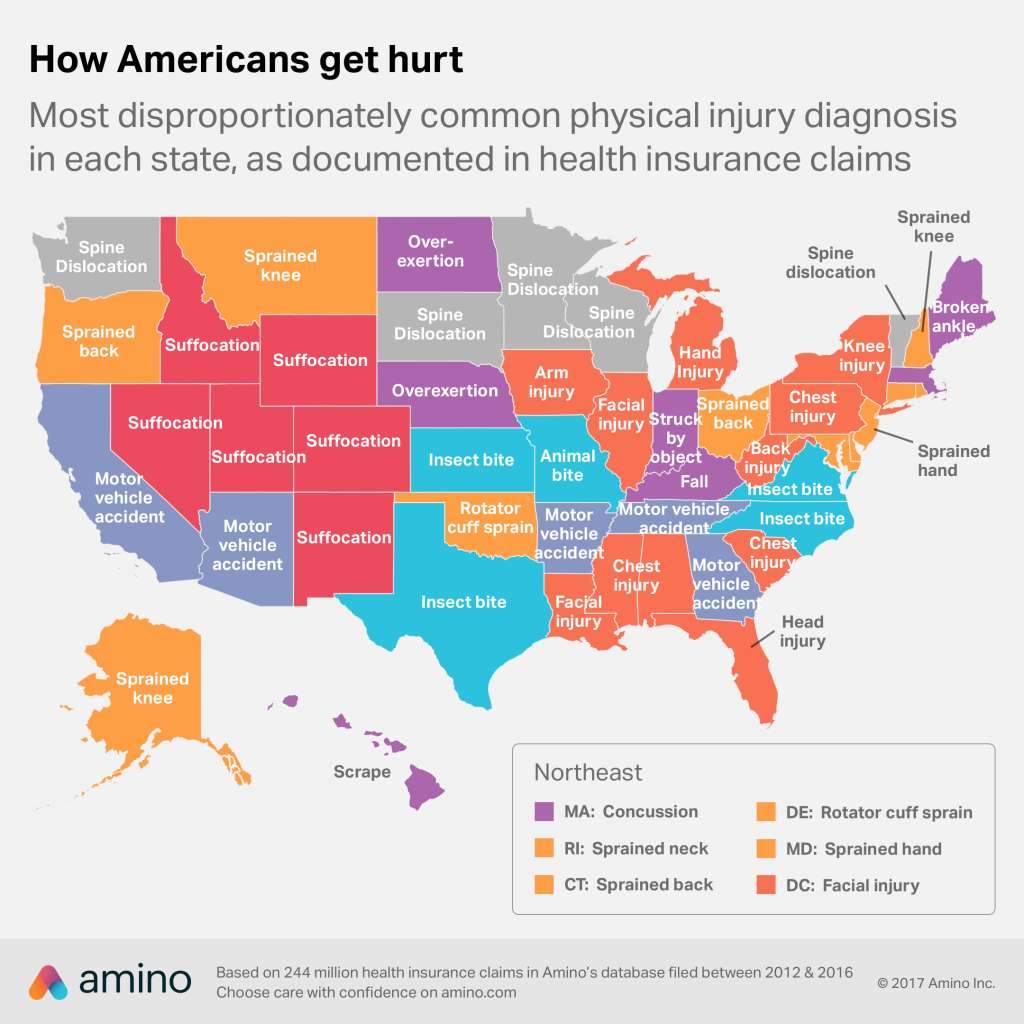 Common Injuries by State
