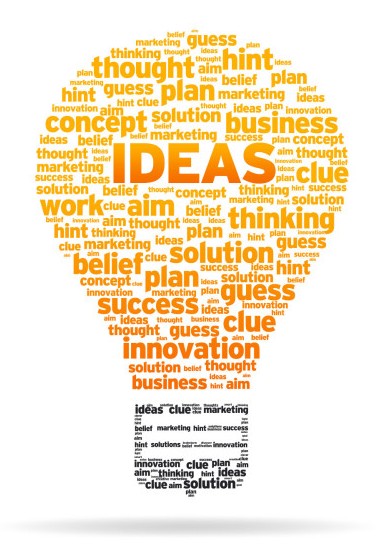 Idea Light Bulb Word Cloud
