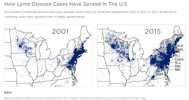 Lyme Disease Map of North Eastern U.S.