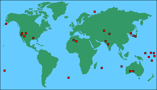 Nuclear Test Sites World Map