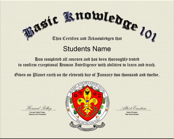 BK101 Diploma Sample Idea