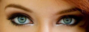 Green Eyes of a Women Close Up